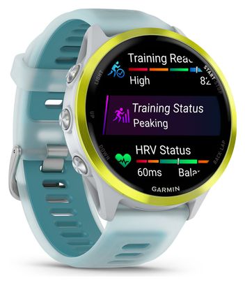 Montre GPS Garmin Forerunner 570 - 47 mm Blanc Jaune Bleu
