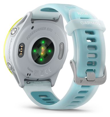 Montre GPS Garmin Forerunner 570 - 47 mm Blanc Jaune Bleu