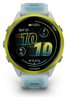 Montre GPS Garmin Forerunner 570 - 47 mm Blanc Jaune Bleu
