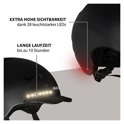 Casque Vélo Hudora avec éclairage intégré