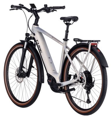 Cube Touring Hybrid Pro 500 Electric Hybrid Bike Shimano Deore 11S 500 Wh 700 mm Pearly Silver 2023