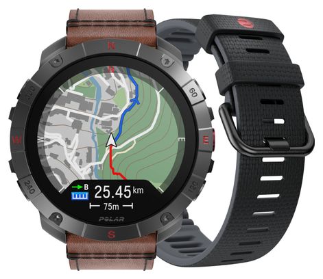 Polar Grit X2 Pro Titan GPS Horloge Titan Grijs Bruin