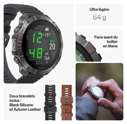 Montre GPS Polar Grit X2 Pro Titane Gris Titan Marron