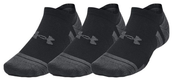 3 Pairs of Under Armour Performance Tech Invisible Socks Black Unisex
