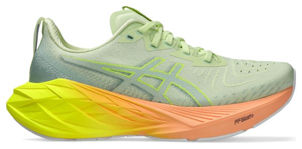 Zapatillas de Running para Mujer Asics Novablast 4 Paris Verde/Naranja/Amarillo