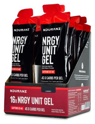 Pack 16 gels Nduranz caféine cerise