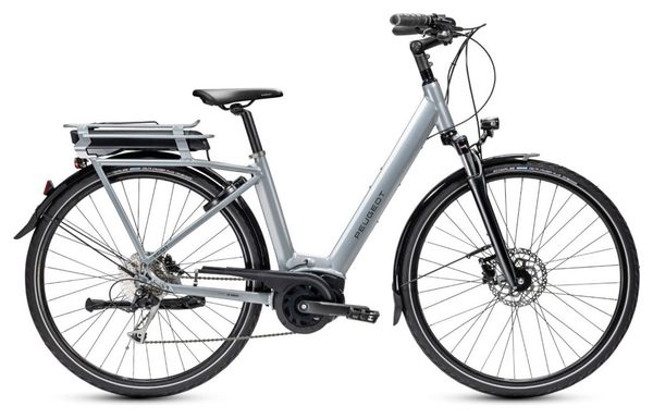 Vélo de Ville Électrique Peugeot eC01 D9 Plus Shimano Alivio 9V 500 Wh Gris Clair 2022