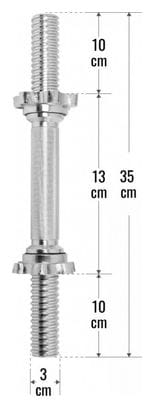 Barre courte 35 cm avec étoiles de serrage - ⌀ 30 mm - x1