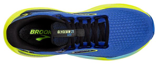 Chaussures Running Brooks Glycerin GTS 21 Bleu Jaune Homme