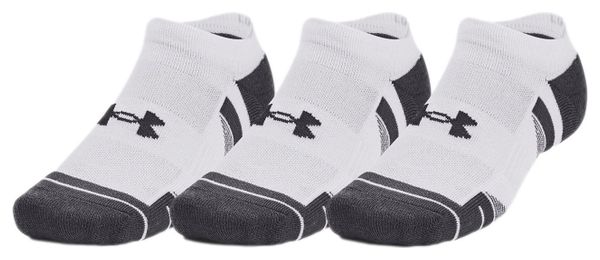 3 Pairs of Under Armour Performance Tech Invisible Socks White Unisex