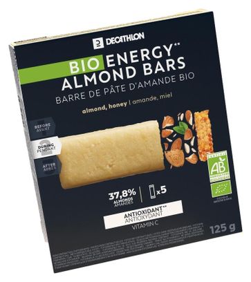 Decathlon Nutrition Organic Energy Bar Almond Paste 5x25g