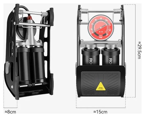 Pompe à pied haute pression ROCKBROS 160PSI avec manomètre