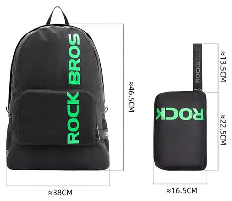 Sac à dos de sport pliable Rockbros H10-BK 18 L - noir