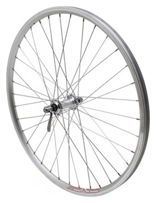 ROUE VTT 26  ER10 AVANT ARGENT DOUBLE PAROI MOY ALU BLOCAGE