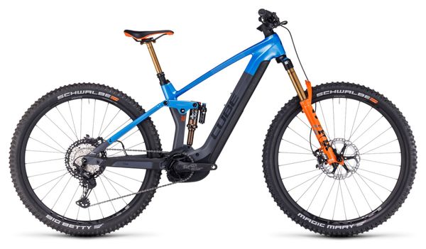 Cube Stereo Hybrid 140 HPC Actionteam 750 Electric Full Suspension MTB Shimano XT 12S 750 Wh 29'' Blauw Grijs Actionteam 2023