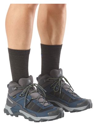 Salomon X Ultra 5 Mid GTX Men's Hiking Shoes - Blue/Gray