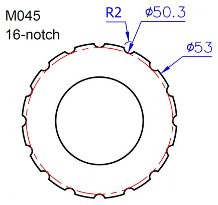 Clé Démonte Boîtier de Pédalier Ice Toolz pour M45 Ø50.3mm - 16 Dents