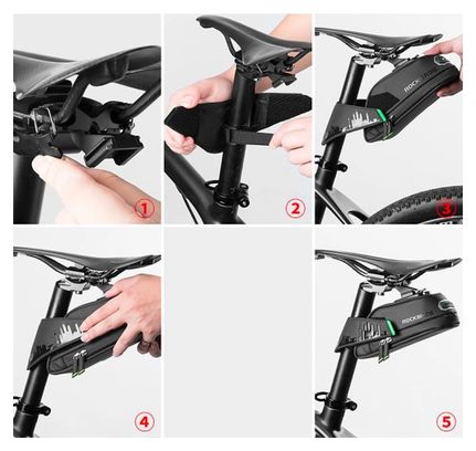 Sacoche de selle de vélo Rockbros C27-1 - Noir