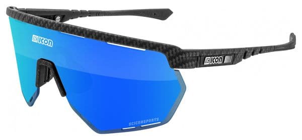 Scicon Sports Aerowing Lunettes De Soleil De Performance Sportive (Multimirror Bleu Scnpp/Compagnon De Carbone)