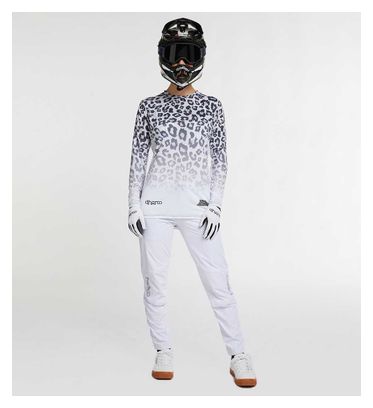 Maillot Dharco de manga larga para mujer firmado Amaury Pierron Leopardo blanco
