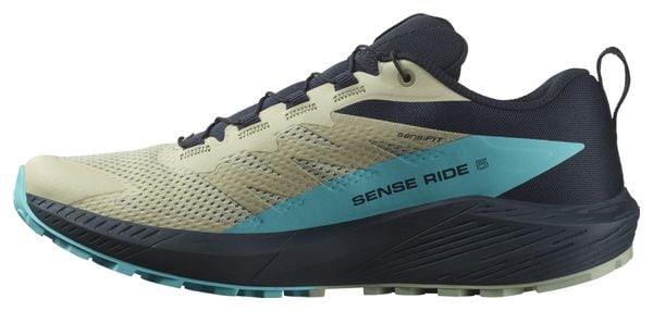 Trailschoenen Salomon Sense Ride 5 Beige Blauw