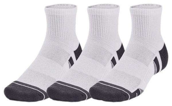 3 Pairs of Under Armour Performance Tech Mid-High Socks White Unisex