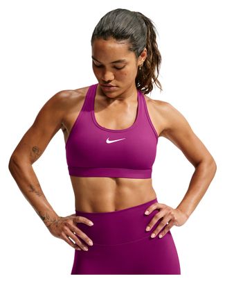 Nike Swoosh sportbeha met gemiddelde ondersteuning, roze, voor dames