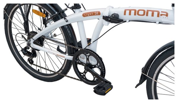 Vélo de Ville Pliant LIGHT 24   Aluminium  SHIMANO 7v  Selle Comfort - Blanc