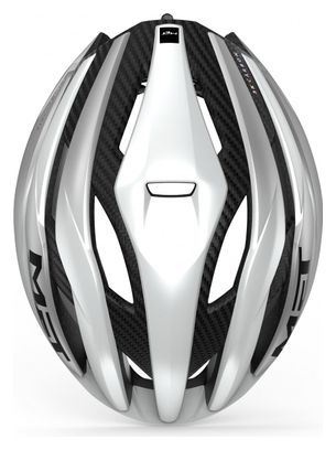 Casco Met Trenta 3K Carbon Mips Bianco Argento Opaco