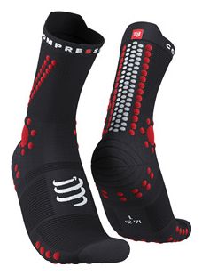 Paire de Chaussettes Compressport Pro Racing Socks v4.0 Trail Noir / Rouge