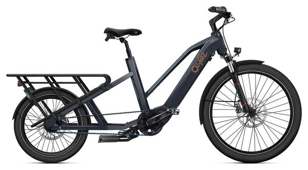 Vélo Cargo Longtail Électrique O2 Feel Equo 7.2 Shimano Nexus 5V 720 Wh 20/26'' Gris Anthracite Pack Family