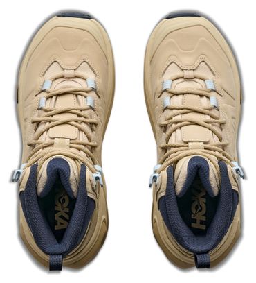 Zapatillas de senderismo Hoka Kaha 3 GTX beige/azul para mujer
