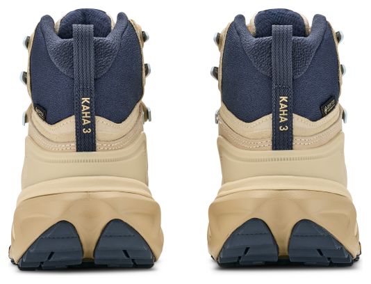 Zapatillas de senderismo Hoka Kaha 3 GTX beige/azul para mujer