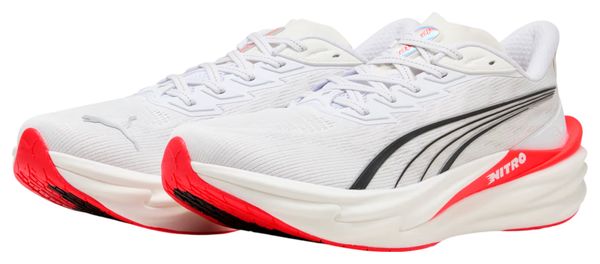 Zapatillas de running Puma Deviate Nitro 4 blancas/rojas para hombre
