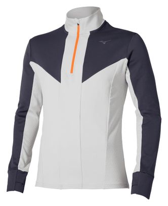 Mizuno Active Warmalite Bianco/Blu Uomo 1/2 Zip Thermal Top