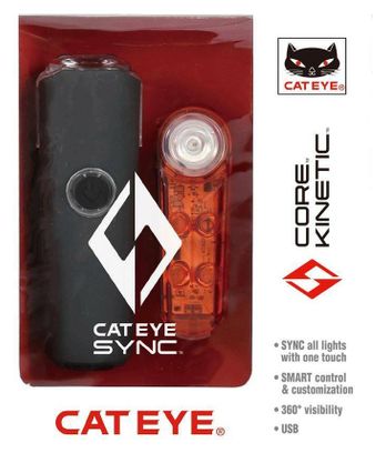 Eclairage avant et arrière Cateye Sync Core/Kinetic