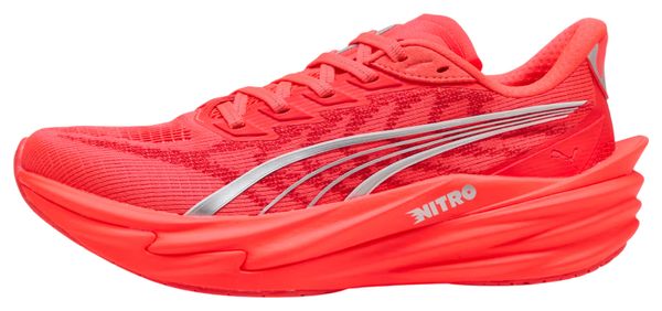 Puma Deviate Nitro 4 Running Shoes, Red/Silver, Women's