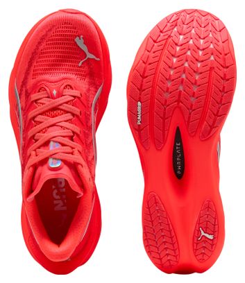 Puma Deviate Nitro 4 Running Shoes, Red/Silver, Women's