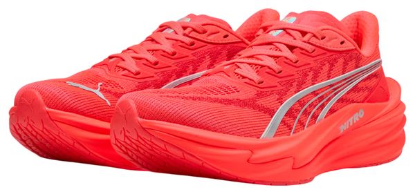 Puma Deviate Nitro 4 Running Shoes, Red/Silver, Women's
