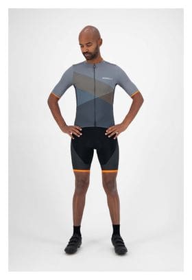 Maillot Manches Courtes Velo Rogelli Spike - Homme - Gris/Orange