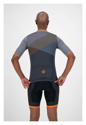 Maillot Manches Courtes Velo Rogelli Spike - Homme - Gris/Orange