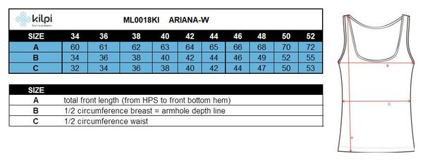 Débardeur randonnée technique femme Kilpi ARIANA-W