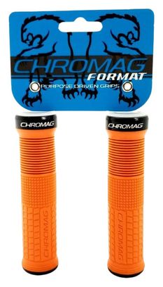 Poignées de Vélo Verrouillables Chromag Format Single Clamp Grips Orange