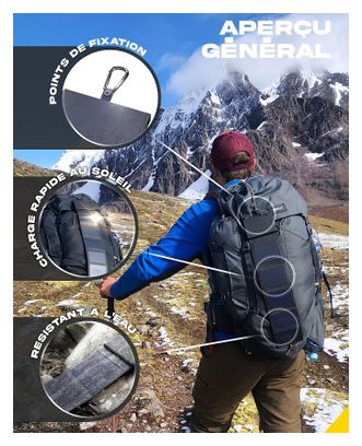 Chargeur Solaire Portable Sunslice Photon avec Batterie Externe Intégrée 4000 mAh Noir