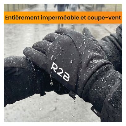 Gants Hiver R2B Compatibles avec écran tactile et imperméables Noir