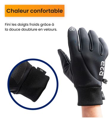 Gants Hiver R2B Compatibles avec écran tactile et imperméables Noir
