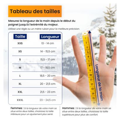 Gants Hiver R2B Compatibles avec écran tactile et imperméables Noir