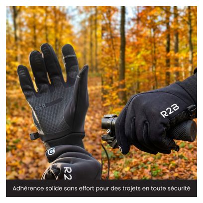 Gants Hiver R2B Compatibles avec écran tactile et imperméables Noir
