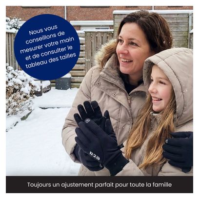 Gants Hiver R2B Compatibles avec écran tactile et imperméables Noir