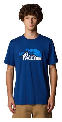 T-Shirt Manches Courtes The North Face Mountain Line Bleu